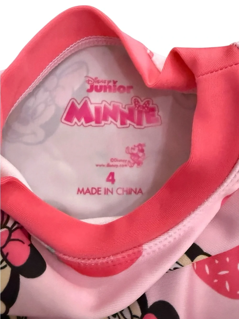 Disney Pink Minnie Mouse Strawberry Rashguard Swim Set